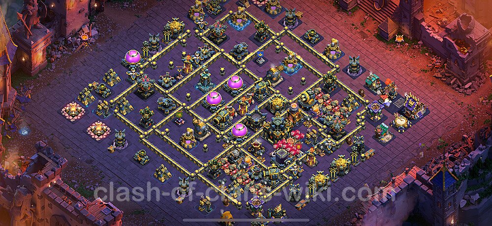 TH17 Anti 3 Stars War Base Plan with Link, Copy Town Hall 17 CWL Design 2025, #2989