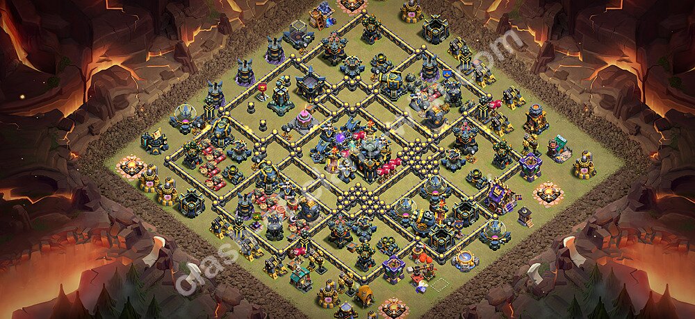 Base War TH17 dengan Link, Salin Desain Liga Perang Klan (CWL) Balai Kota 17 2026, #2990