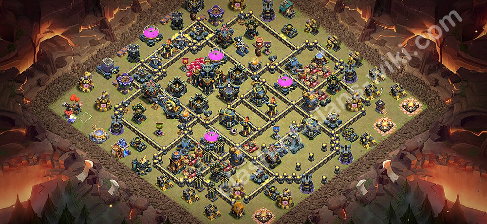 Base War TH17 dengan Link, Anti Bintang 3, Salin Desain Liga Perang Klan (CWL) Balai Kota 17 2026, #3001