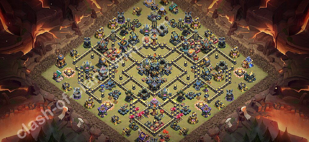 Diseño de aldea para Guerra Anti 3 Estrellas Ayuntamiento 17 Copiar, Anti Todo - COC TH17 Perfecta Distribucion 2026 + Enlace, #3002