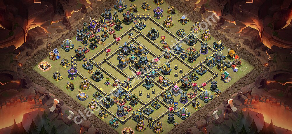 Top Anti 3 Etoiles Base de Guerre HDV 17 + Lien (Link) 2026 gdc - Hôtel de Ville 17 Base Copier, #3361