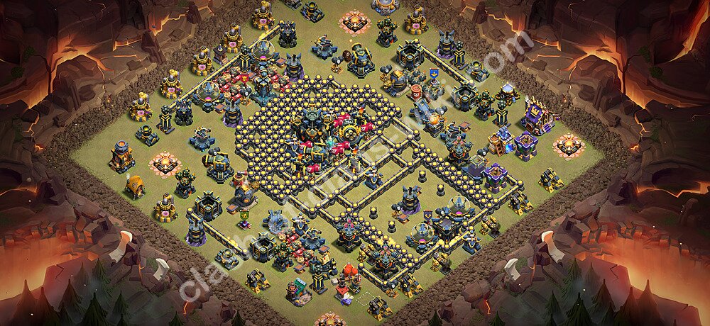TH17 Anti 3 Stars War Base Plan with Link, Copy Town Hall 17 CWL Design 2026, #3363
