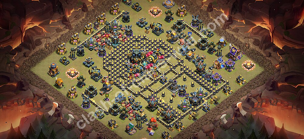 Top Anti 3 Etoiles Base de Guerre HDV 17 + Lien (Link) 2026 gdc - Hôtel de Ville 17 Base Copier, #3363