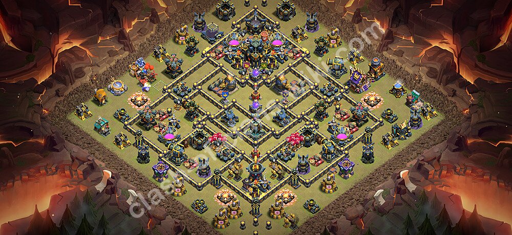 TH17 Anti 3 Stars War Base Plan with Link, Copy Town Hall 17 CWL Design 2026, #3478