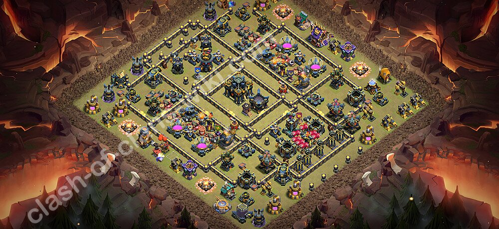 TH17 Anti 3 Stars War Base Plan with Link, Copy Town Hall 17 CWL Design 2026, #3481
