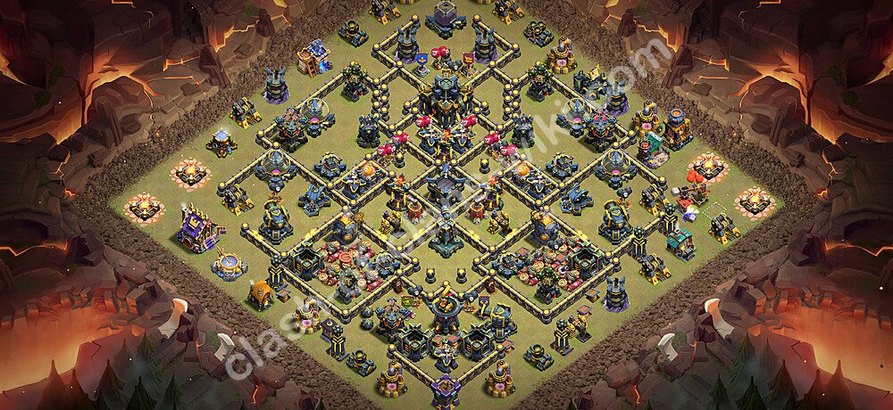 TH17 Anti 3 Stars War Base Plan with Link, Copy Town Hall 17 CWL Design 2026, #3502