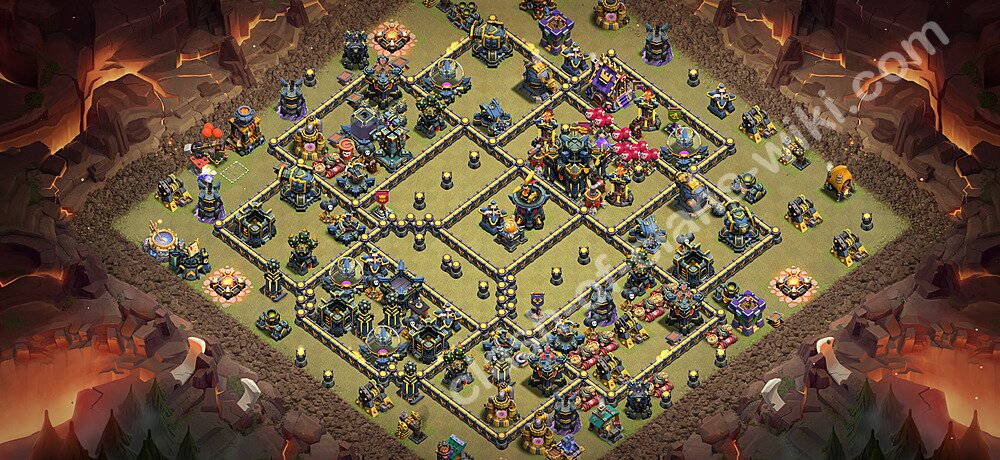 Base War Anti Bintang 3 TH17 dengan Link, Salin Desain Liga Perang Klan (CWL) Balai Kota 17 2026, #3528