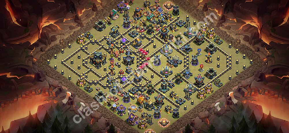 TH17 Anti 3 Stars War Base Plan with Link, Copy Town Hall 17 CWL Design 2026, #3543