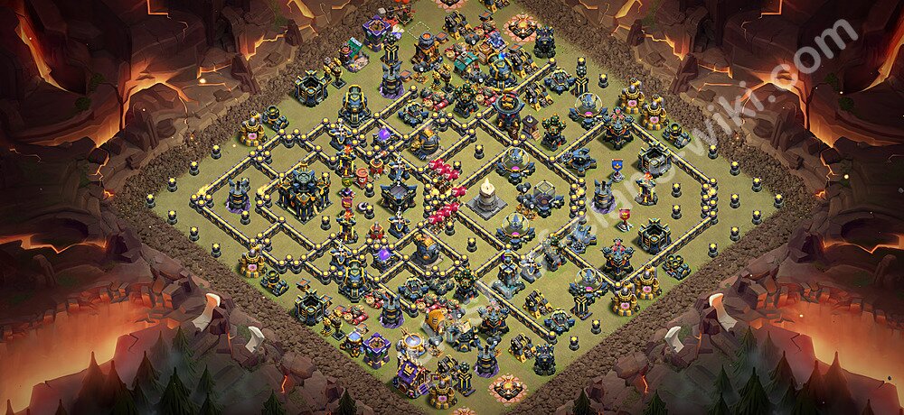 Top Anti 3 Etoiles Base de Guerre HDV 17 + Lien (Link) 2026 gdc - Hôtel de Ville 17 Base Copier, #3543