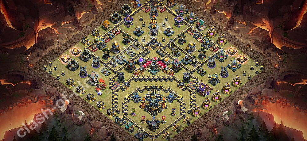 TH17 Anti 3 Stars War Base Plan with Link, Copy Town Hall 17 CWL Design 2026, #3559
