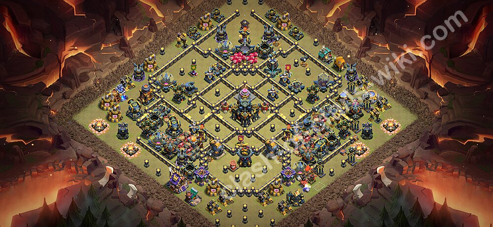 TH17 Anti 3 Stars War Base Plan with Link, Copy Town Hall 17 CWL Design 2026, #3698