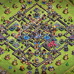 Diseño de aldea Anti 2 Estrellas Ayuntamiento 18 Copiar, Híbrido - COC TH18 Perfecta Distribucion 2026 + Enlace, #3025