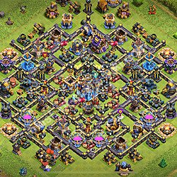 Die Anti Dragon Base für Verteidigung RH18 + Link, Hybrid 2026 - COC Rathaus 18 Kopieren Base, #3230