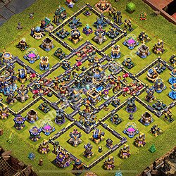 Diseño de aldea Anti 2 Estrellas Ayuntamiento 18 Copiar - COC TH18 Perfecta Distribucion 2026 + Enlace, #3243