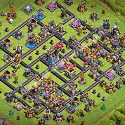Diseño de aldea Anti 3 Estrellas Ayuntamiento 18 Copiar - COC TH18 Perfecta Distribucion 2026 + Enlace, #3647