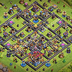 Diseño de aldea Anti 3 Estrellas Ayuntamiento 18 Copiar - COC TH18 Perfecta Distribucion 2026 + Enlace, #3649