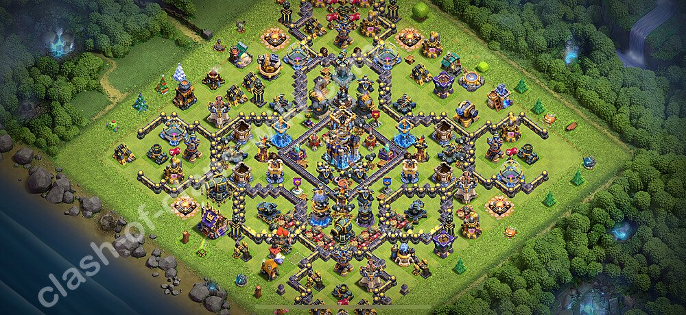 Anti Everything TH18 Base Plan with Link, Hybrid, Copy Town Hall 18 Design 2026, #3016