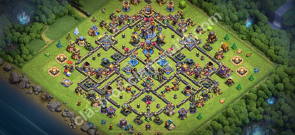TH18 Trophy Base Plan with Link, Legend League, Copy Town Hall 18 Base Design 2026, #3043