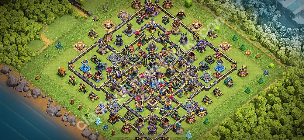 TH18 Anti 2 Stars Base Plan with Link, Legend League, Copy Town Hall 18 Base Design 2026, #3124