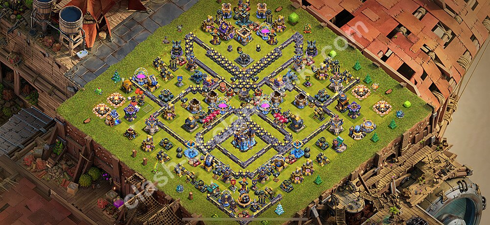 TH18 Trophy Base Plan with Link, Copy Town Hall 18 Base Design 2026, #3229