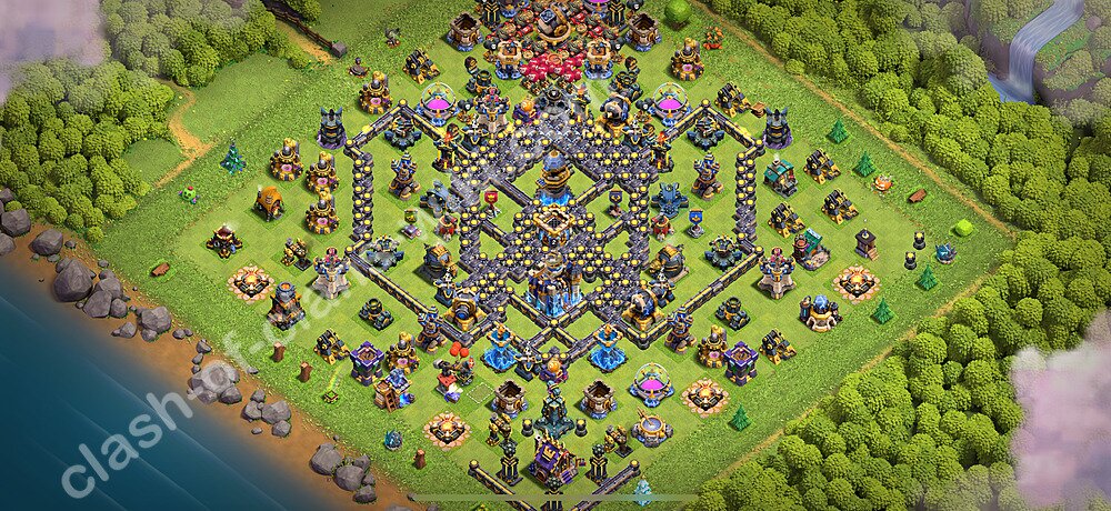 TH18 Trophy Base Plan with Link, Legend League, Copy Town Hall 18 Base Design 2026, #3238