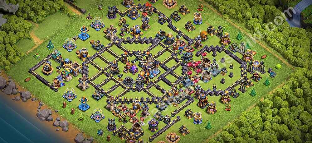 TH18 Anti 2 Stars Base Plan with Link, Copy Town Hall 18 Base Design 2026, #3304