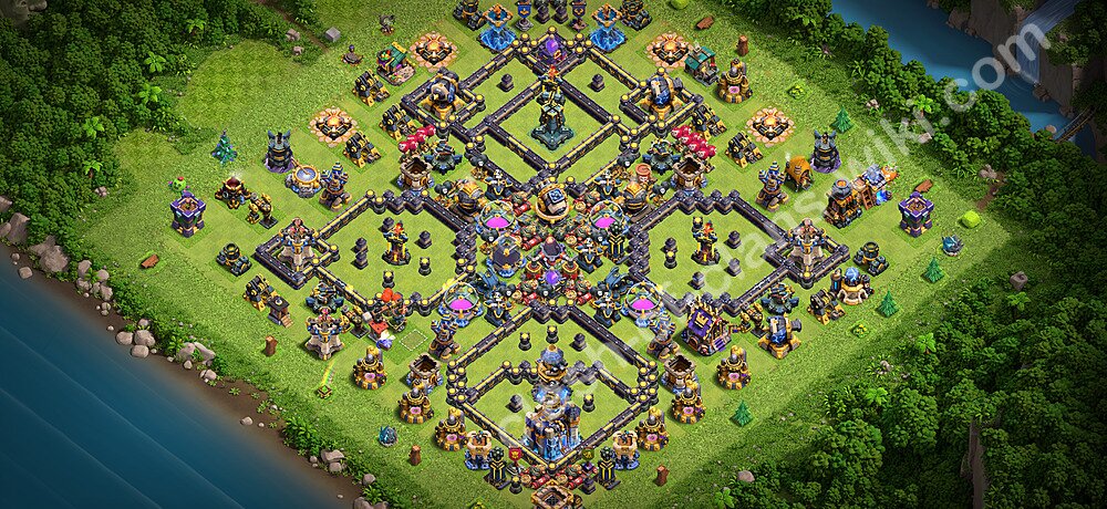TH18 Anti 3 Stars Base Plan with Link, Hybrid, Copy Town Hall 18 Base Design 2026, #3341