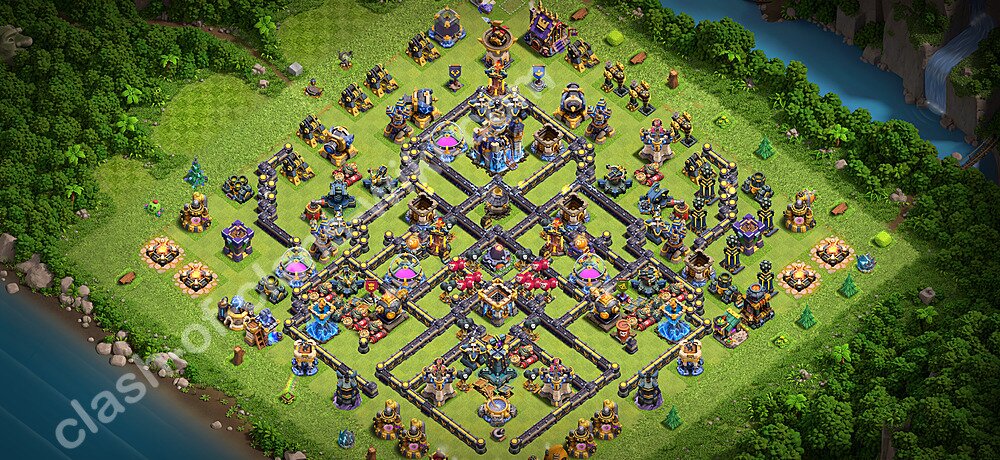 Anti Everything TH18 Base Plan with Link, Copy Town Hall 18 Design 2026, #3345