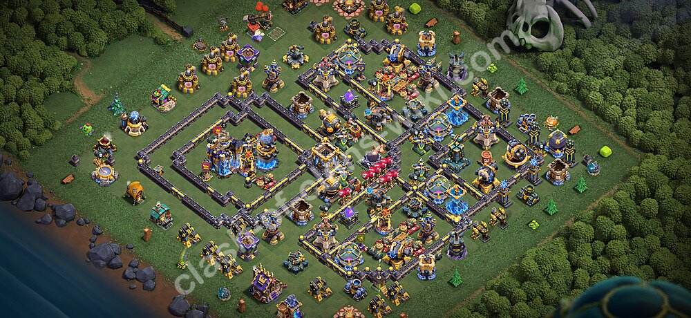 TH18 Anti 2 Stars Base Plan with Link, Copy Town Hall 18 Base Design 2026, #3366