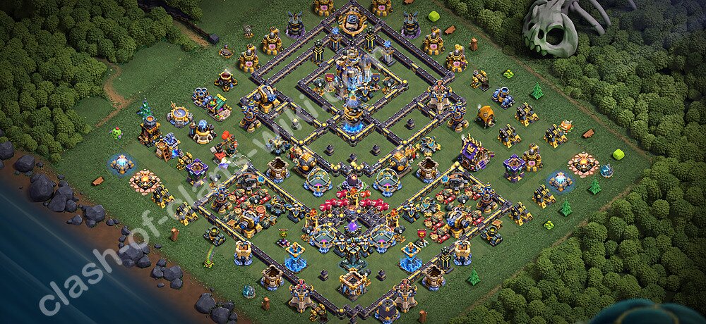 TH18 Anti 3 Stars Base Plan with Link, Copy Town Hall 18 Base Design 2026, #3395