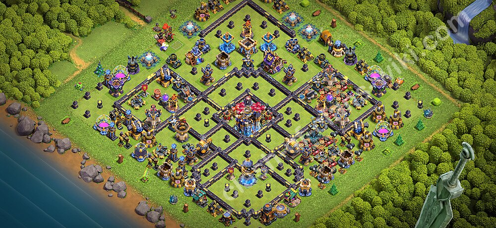 TH18 Anti 2 Stars Base Plan with Link, Anti Everything, Copy Town Hall 18 Base Design 2026, #3451