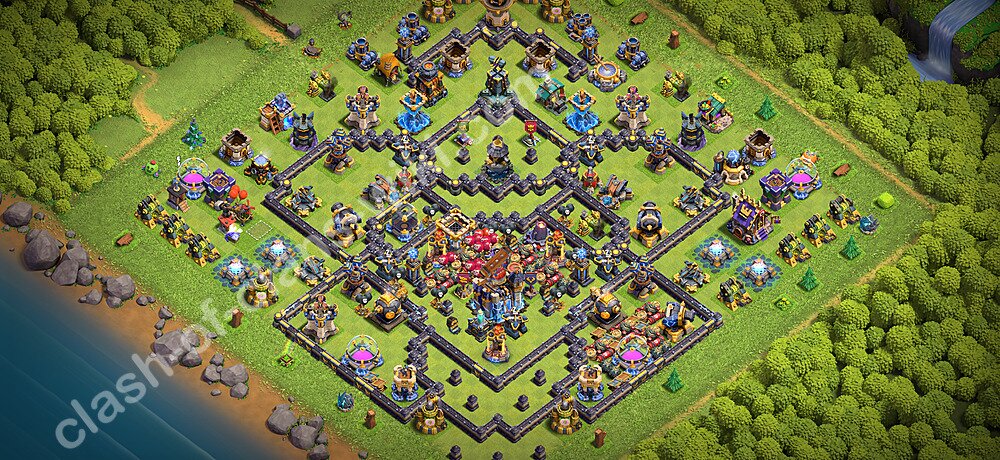 TH18 Anti 3 Stars Base Plan with Link, Anti Everything, Copy Town Hall 18 Base Design 2026, #3498