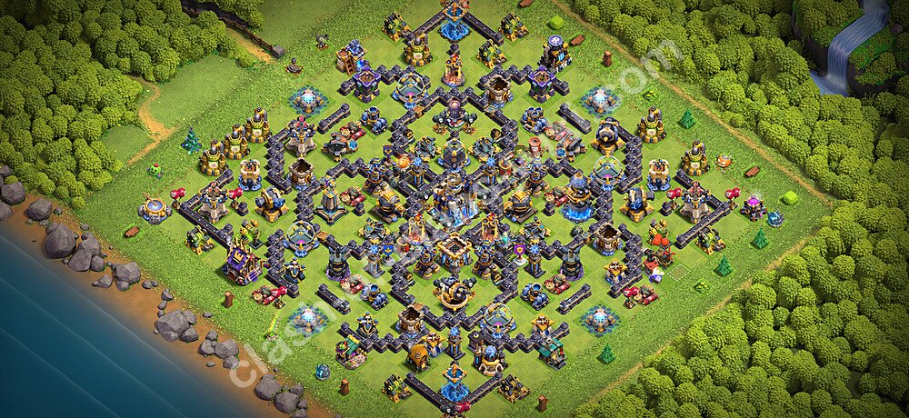 TH18 Anti 3 Stars Base Plan with Link, Copy Town Hall 18 Base Design 2026, #3536