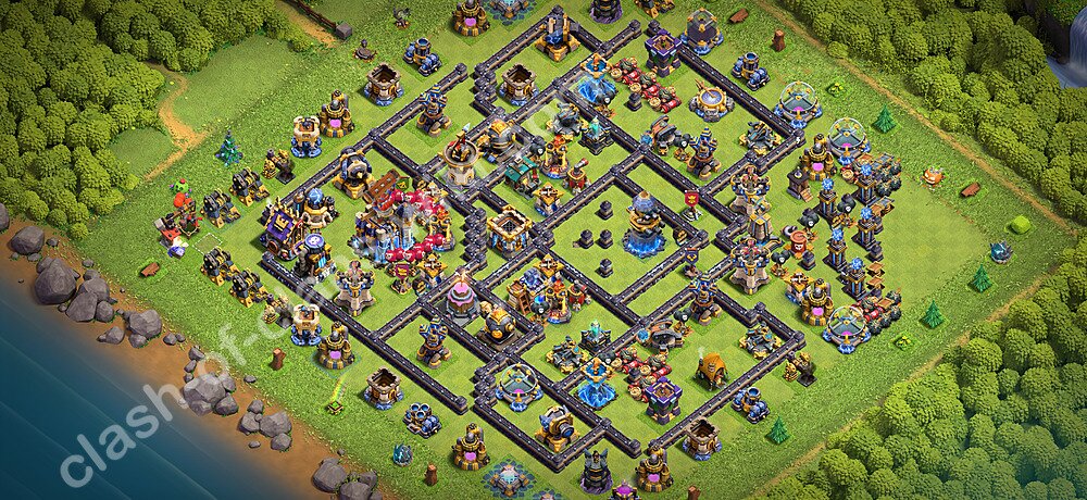 Anti Everything TH18 Base Plan with Link, Copy Town Hall 18 Design 2026, #3578