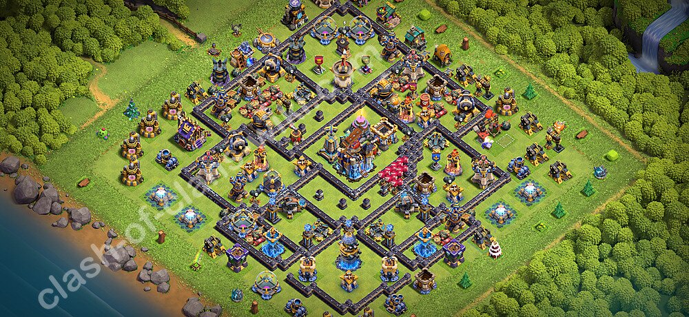 TH18 Trophy Base Plan with Link, Anti Everything, Copy Town Hall 18 Base Design 2026, #3581