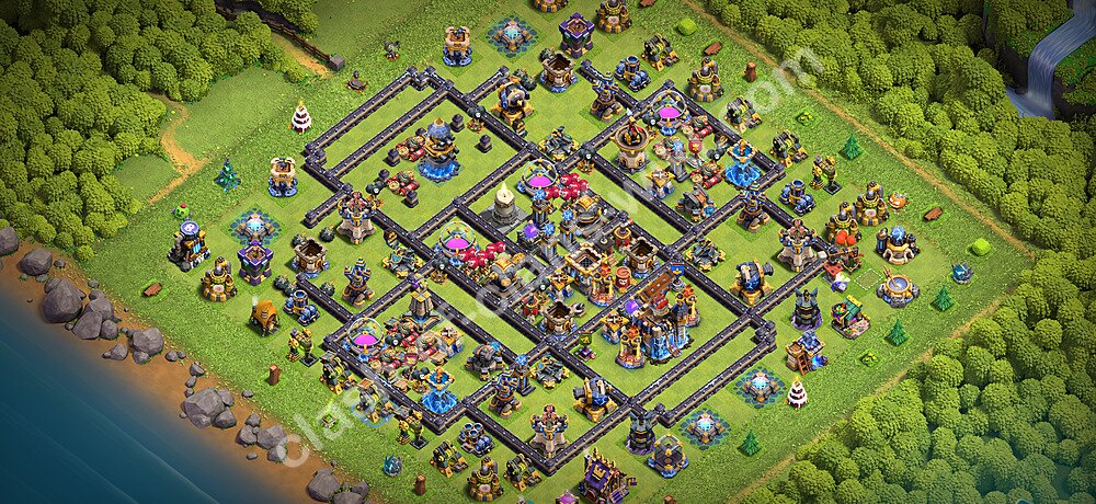 Anti Dragon TH18 Base Plan with Link, Copy Town Hall 18 Anti Air Design 2026, #3604