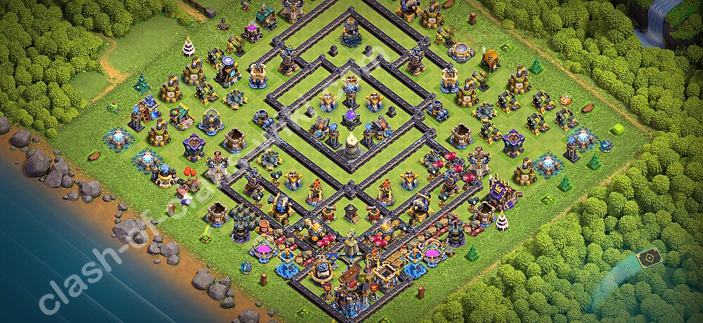 TH18 Anti 3 Stars Base Plan with Link, Copy Town Hall 18 Base Design 2026, #3605