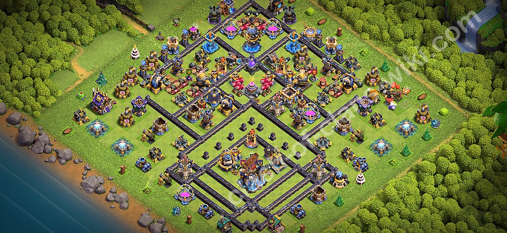 Anti Everything TH18 Base Plan with Link, Copy Town Hall 18 Design 2026, #3638