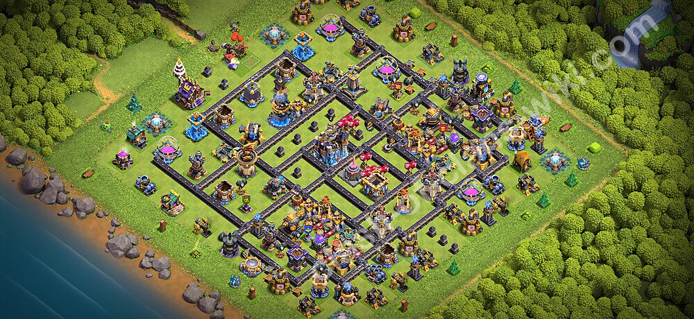 TH18 Anti 3 Stars Base Plan with Link, Copy Town Hall 18 Base Design 2026, #3647
