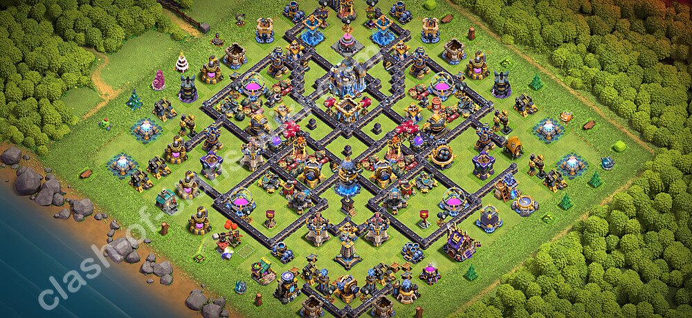 Die Anti Dragon Base für Verteidigung RH18 + Link 2026 - COC Rathaus 18 Kopieren Base, #3673