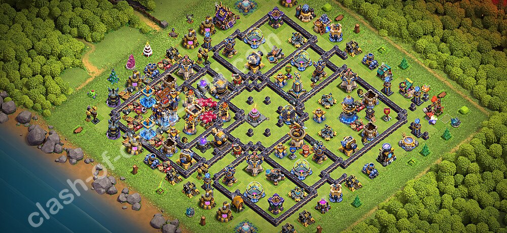 TH18 Anti 2 Stars Base Plan with Link, Copy Town Hall 18 Base Design 2026, #3676