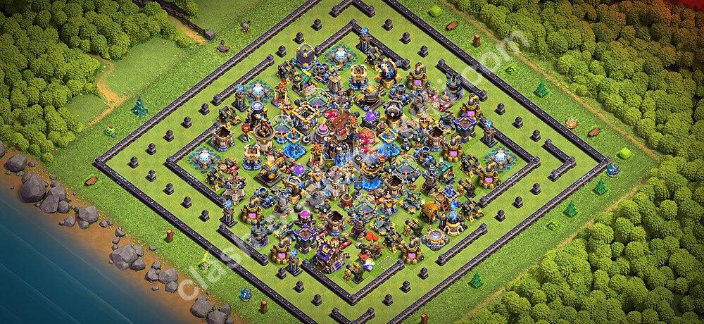 TH18 Anti 3 Stars Base Plan with Link, Copy Town Hall 18 Base Design 2026, #3726