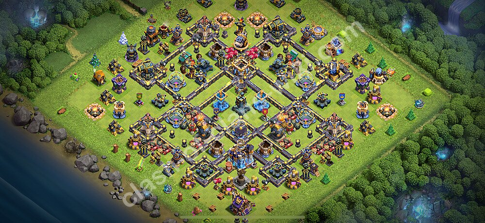 Base plan TH18 (design / layout) with Link, Anti 3 Stars, Hybrid for Farming 2025, #3057