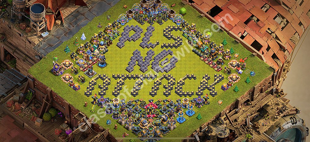 TH18 Troll Base Plan with Link, Copy Town Hall 18 Funny Art Layout 2026, #3036