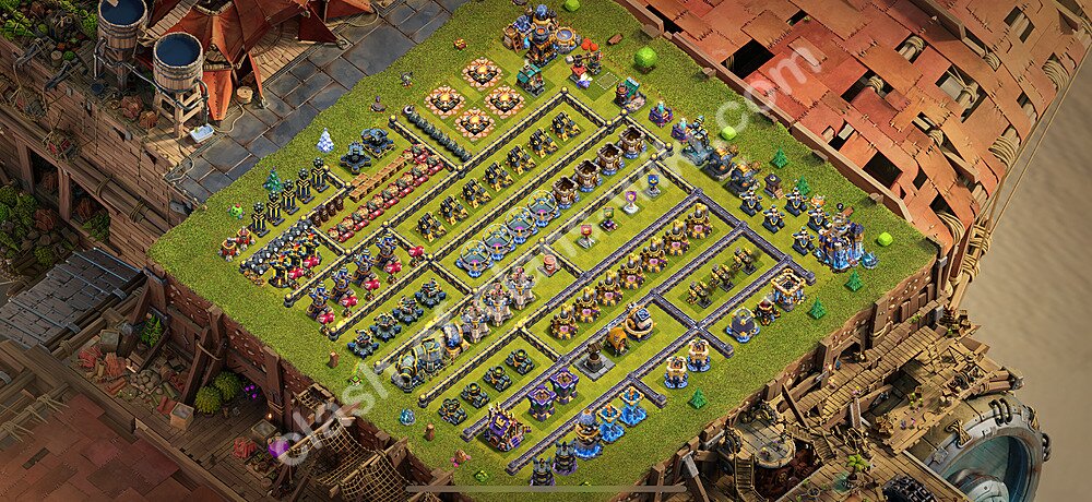 TH18 Troll Base Plan with Link, Copy Town Hall 18 Funny Art Layout 2026, #3067