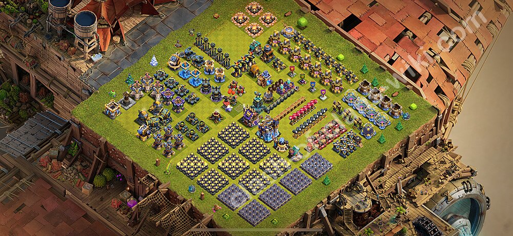 TH18 Troll Base Plan with Link, Copy Town Hall 18 Funny Art Layout 2026, #3068