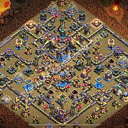 Diseño de aldea para Guerra Anti 3 Estrellas Ayuntamiento 18 Copiar - COC TH18 Perfecta Distribucion 2026 + Enlace, #3044