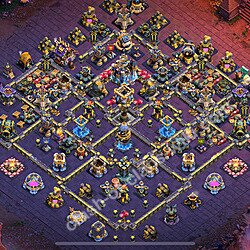 Diseño de aldea para Guerra Anti 3 Estrellas Ayuntamiento 18 Copiar - COC TH18 Perfecta Distribucion 2026 + Enlace, #3062