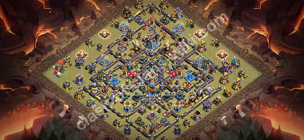 Base War TH18 dengan Link, Anti Segalanya, Salin Desain Liga Perang Klan (CWL) Balai Kota 18 2026, #3020