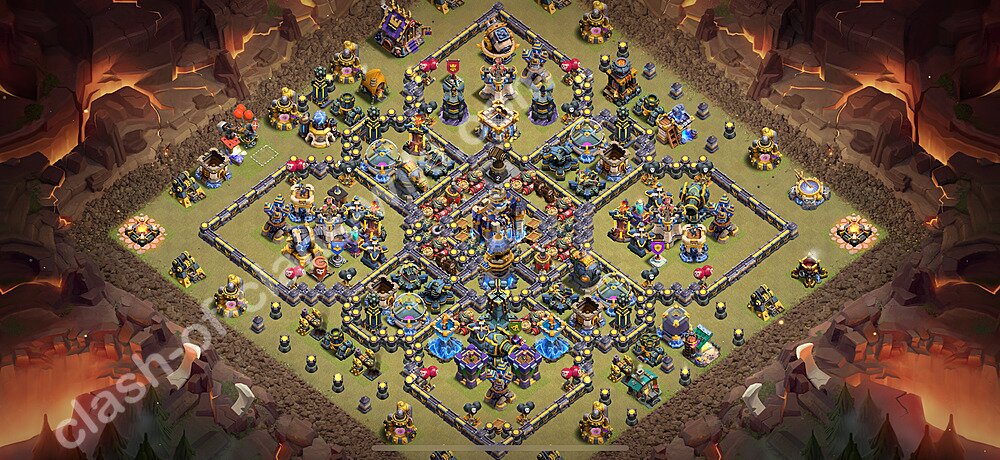 TH18 War Base Plan with Link, Anti Everything, Copy Town Hall 18 CWL Design 2026, #3024